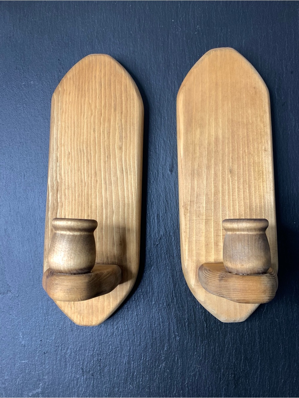 Handmade Wooden Wall Sconce Candle Holders – Set of 2